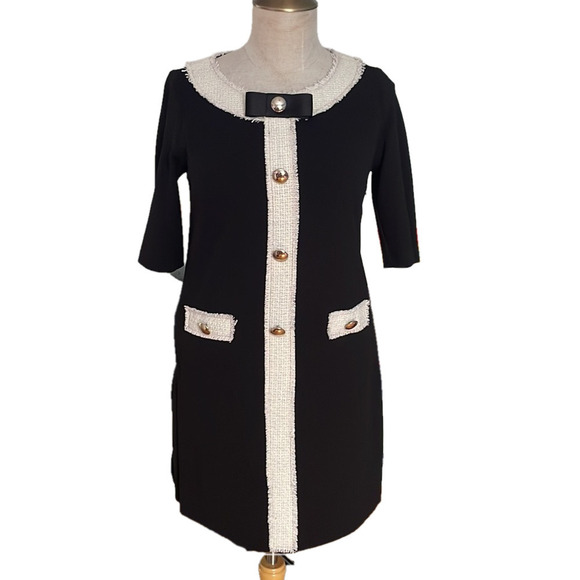 Rinascimento Black and White Mini Dress - Picture 2 of 11